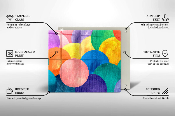 Sklo za varnou desku Barevné kruhy