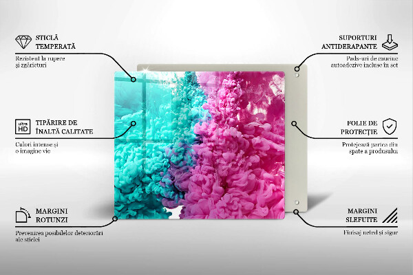 Sklo za varnou desku Tyrkysově růžový kouř