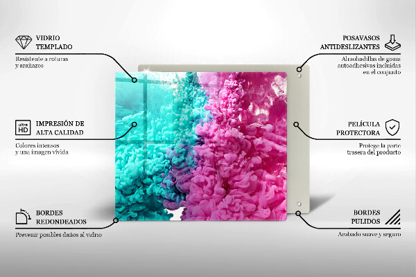 Sklo za varnou desku Tyrkysově růžový kouř