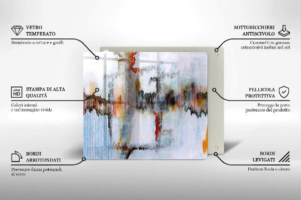 Sklo za varnou desku Abstrakce barvy