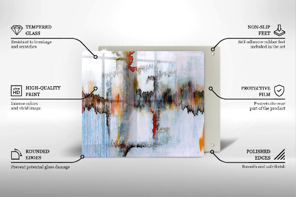 Sklo za varnou desku Abstrakce barvy