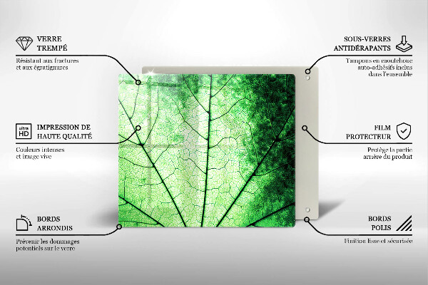 Sklo za varnou desku Dekorativní žilnatý list