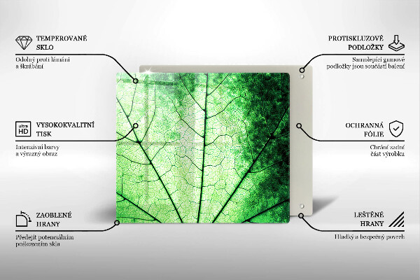 Sklo za varnou desku Dekorativní žilnatý list