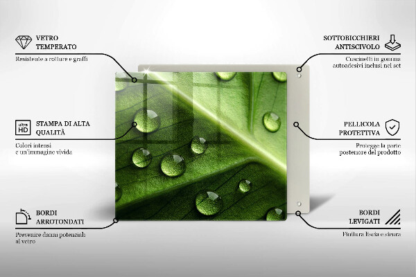 Sklo za varnou desku Příroda rosa a list