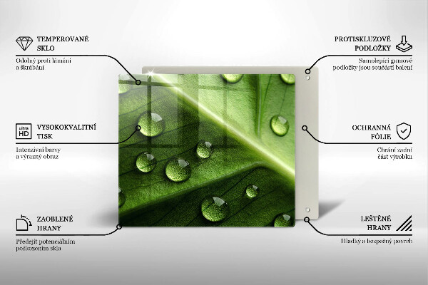 Sklo za varnou desku Příroda rosa a list