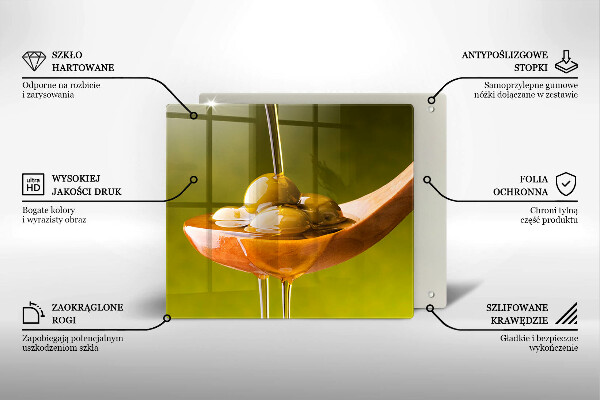 Sklo za varnou desku Olivový olej a olivy