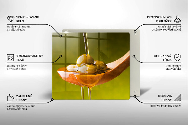 Sklo za varnou desku Olivový olej a olivy