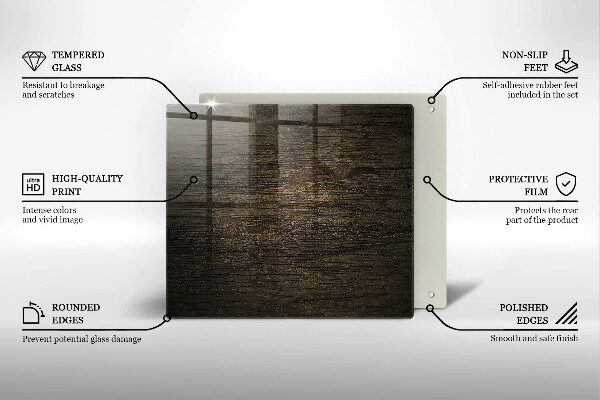 Sklo za varnou desku Textura dřevěné kůry
