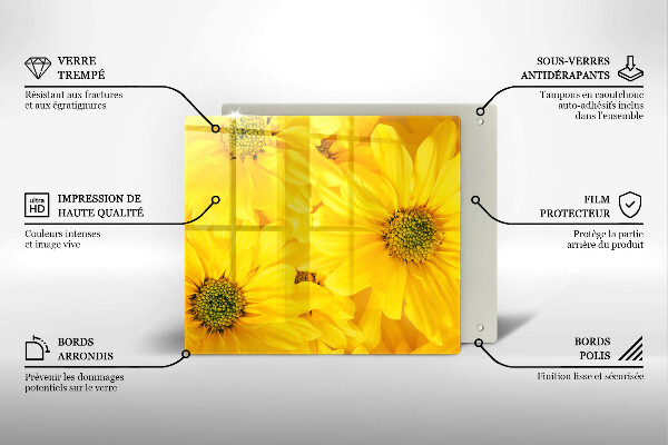 Sklo za varnou desku Okvětní lístky