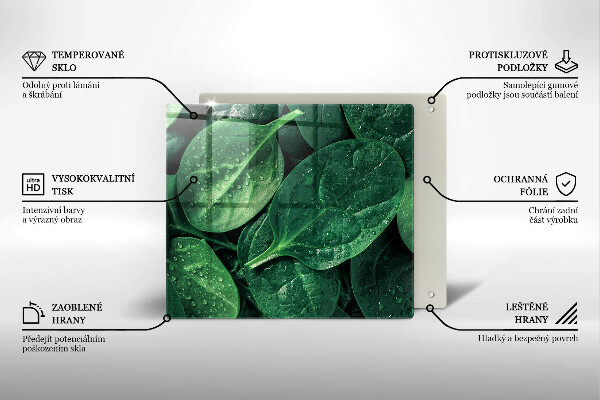 Sklo za varnou desku Listy bazalky