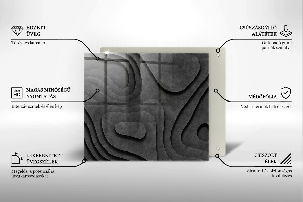 Sklo za varnou desku 3d tvary kamenů