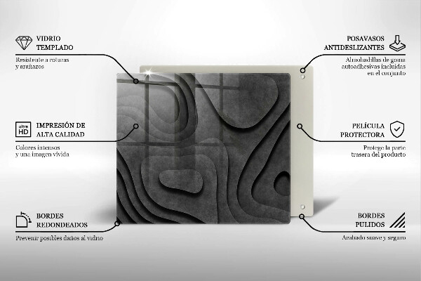 Sklo za varnou desku 3d tvary kamenů