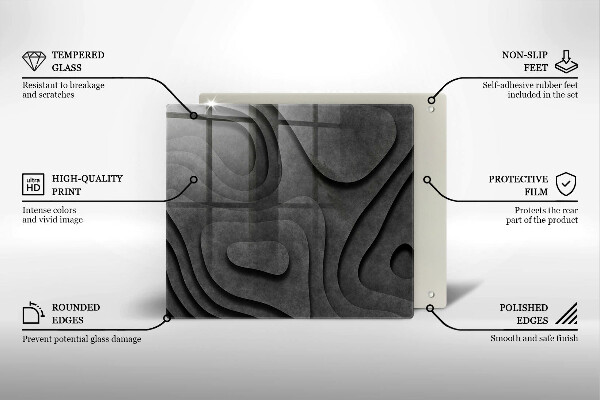 Sklo za varnou desku 3d tvary kamenů