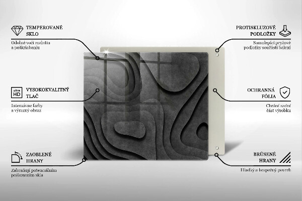 Sklo za varnou desku 3d tvary kamenů