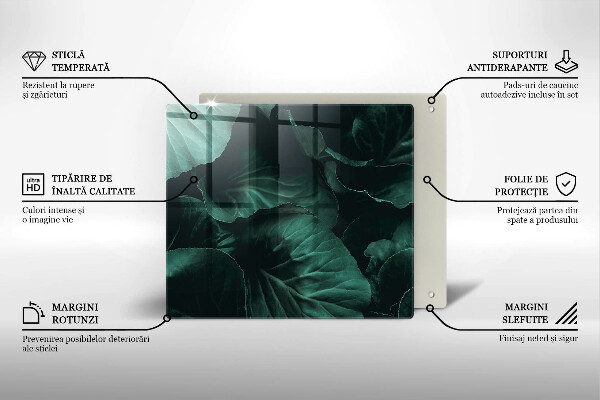 Sklo za varnou desku Divoké tmavé listy