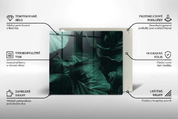 Sklo za varnou desku Divoké tmavé listy