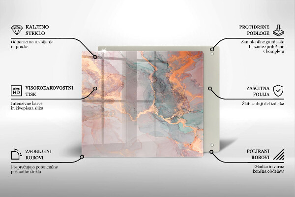 Sklo za varnou desku Mramor se zlatem