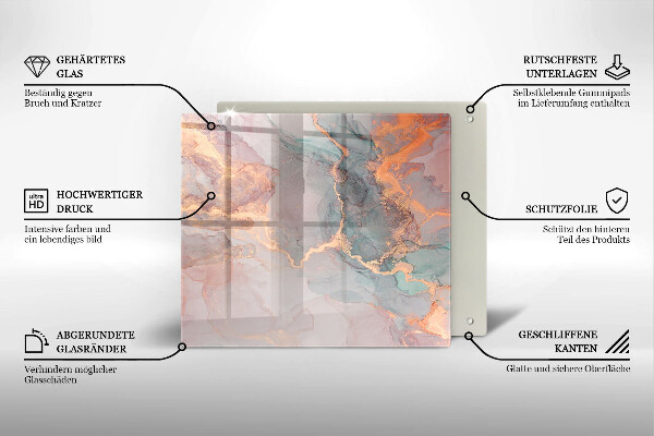 Sklo za varnou desku Mramor se zlatem