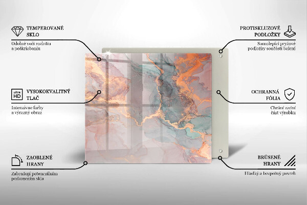 Sklo za varnou desku Mramor se zlatem