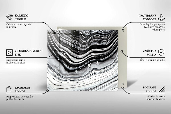 Sklo za varnou desku Inkoustová abstrakce