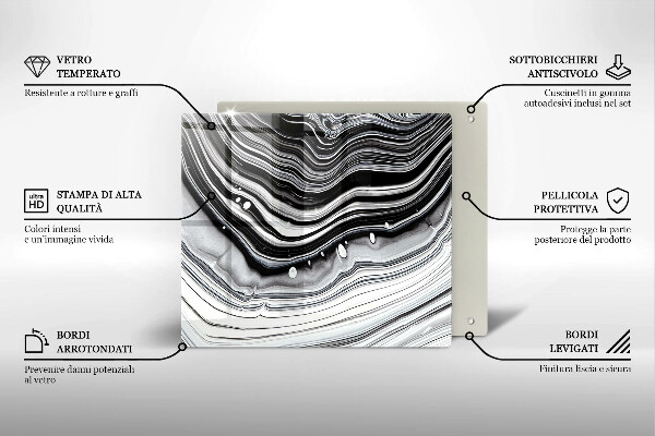 Sklo za varnou desku Inkoustová abstrakce