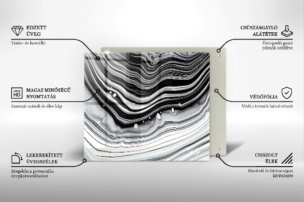 Sklo za varnou desku Inkoustová abstrakce