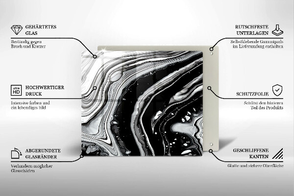 Sklo za varnou desku Inkoustová abstrakce