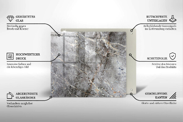 Sklo za varnou desku Textura kamene