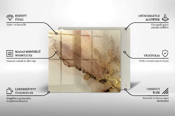 Sklo za varnou desku Zlatá abstrakce