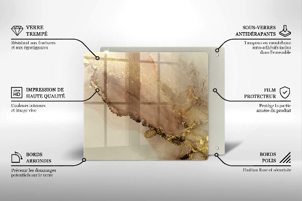 Sklo za varnou desku Zlatá abstrakce