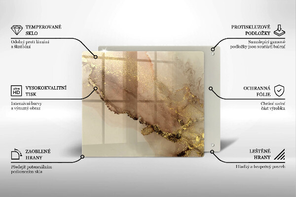 Sklo za varnou desku Zlatá abstrakce