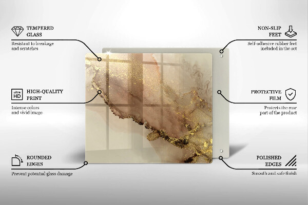 Sklo za varnou desku Zlatá abstrakce