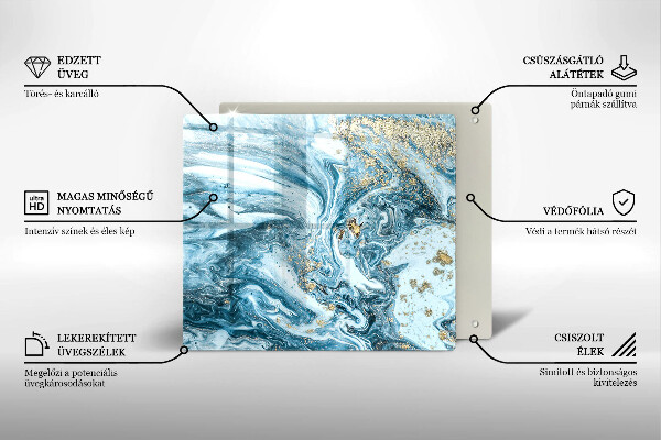 Sklo za varnou desku Struktura se zlatem