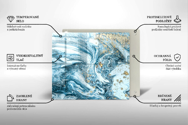 Sklo za varnou desku Struktura se zlatem