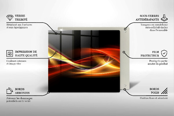 Sklo za varnou desku Abstraktní kouř a světlo