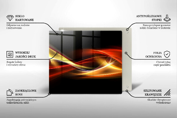 Sklo za varnou desku Abstraktní kouř a světlo