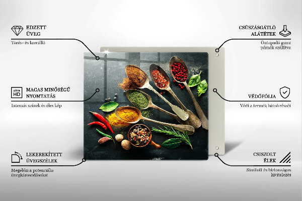 Sklo za varnou desku Kuchyňské lžíce koření