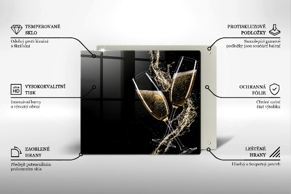 Sklo za varnou desku Sklenice šampaňského
