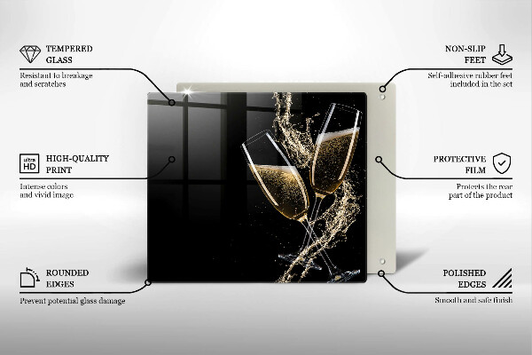 Sklo za varnou desku Sklenice šampaňského