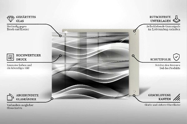 Sklo za varnou desku Abstrakce jemné linie
