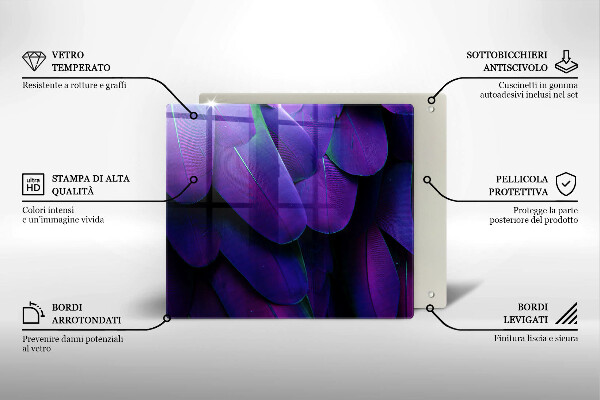 Sklo za varnou desku Neonové peří