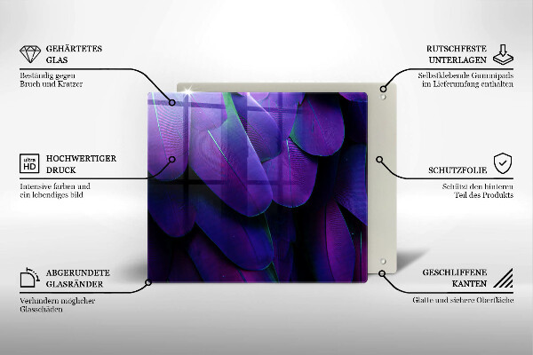 Sklo za varnou desku Neonové peří