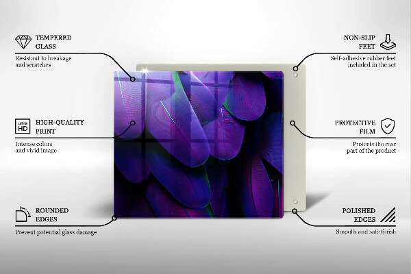 Sklo za varnou desku Neonové peří