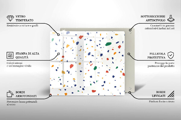 Sklo za varnou desku Barevná kamenina