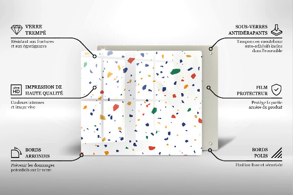 Sklo za varnou desku Barevná kamenina