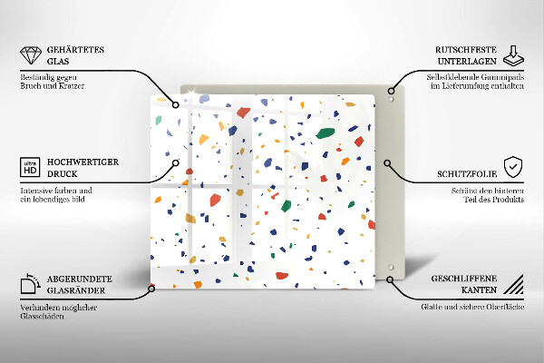 Sklo za varnou desku Barevná kamenina