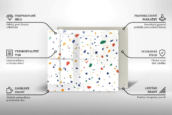 Sklo za varnou desku Barevná kamenina