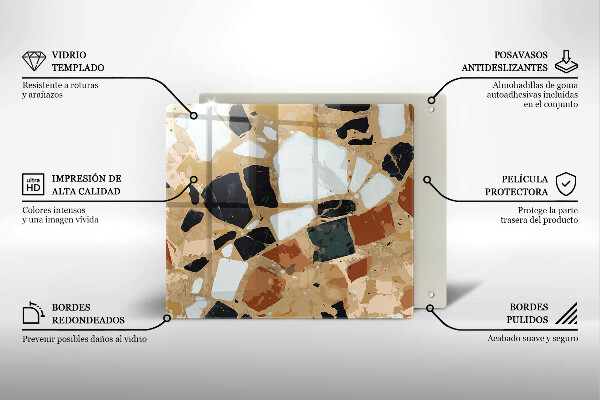 Sklo za varnou desku Dekorativní kameny talíř