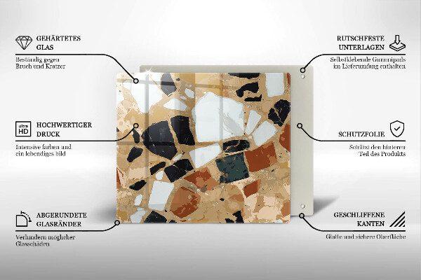 Sklo za varnou desku Dekorativní kameny talíř