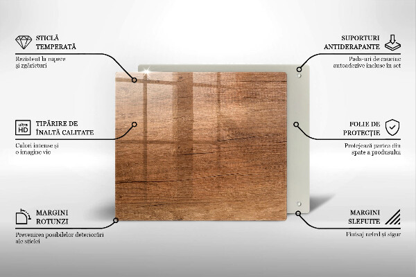 Sklo za varnou desku Textura dřeva